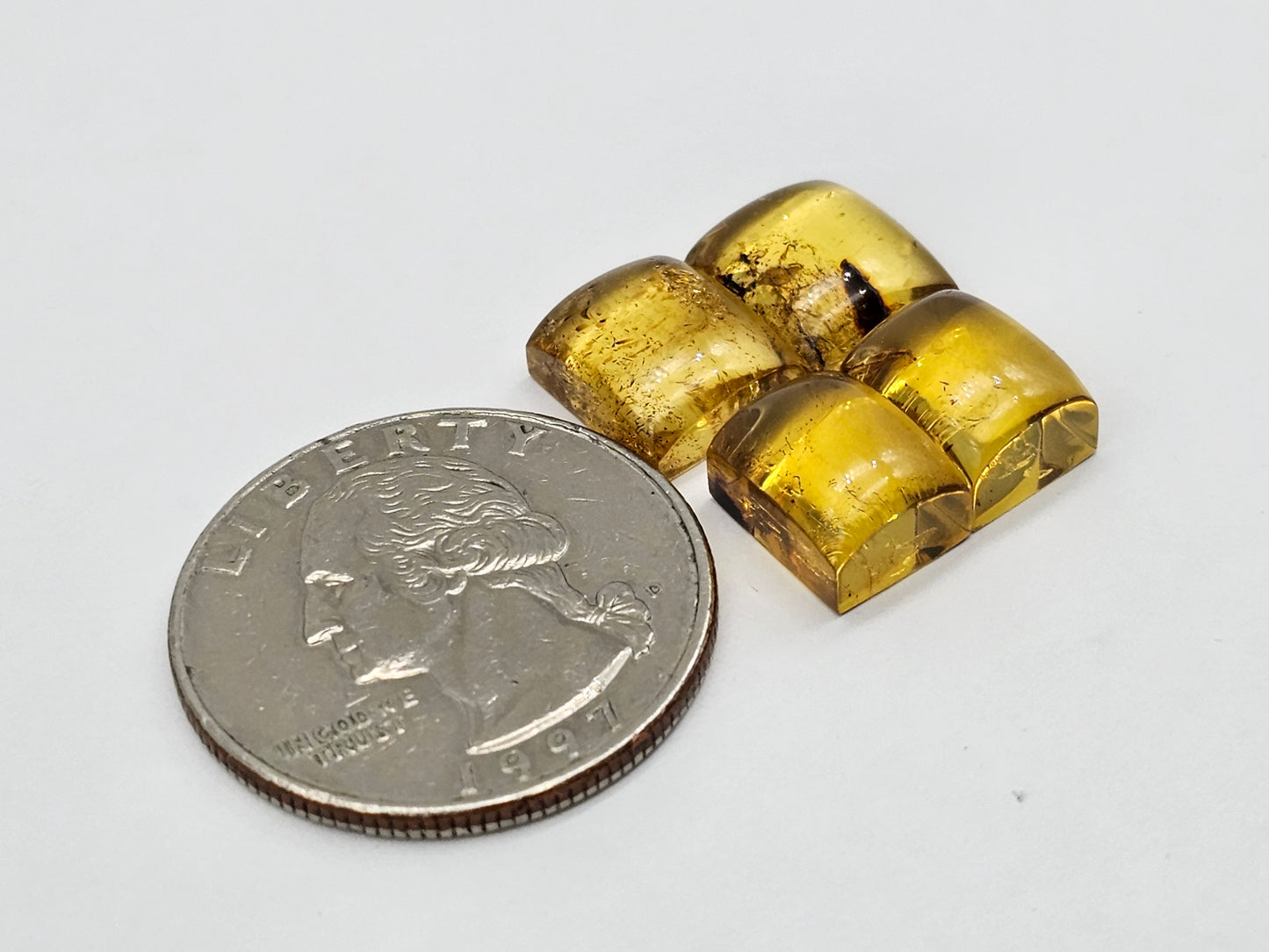 Amber authentic cabochon pair lot