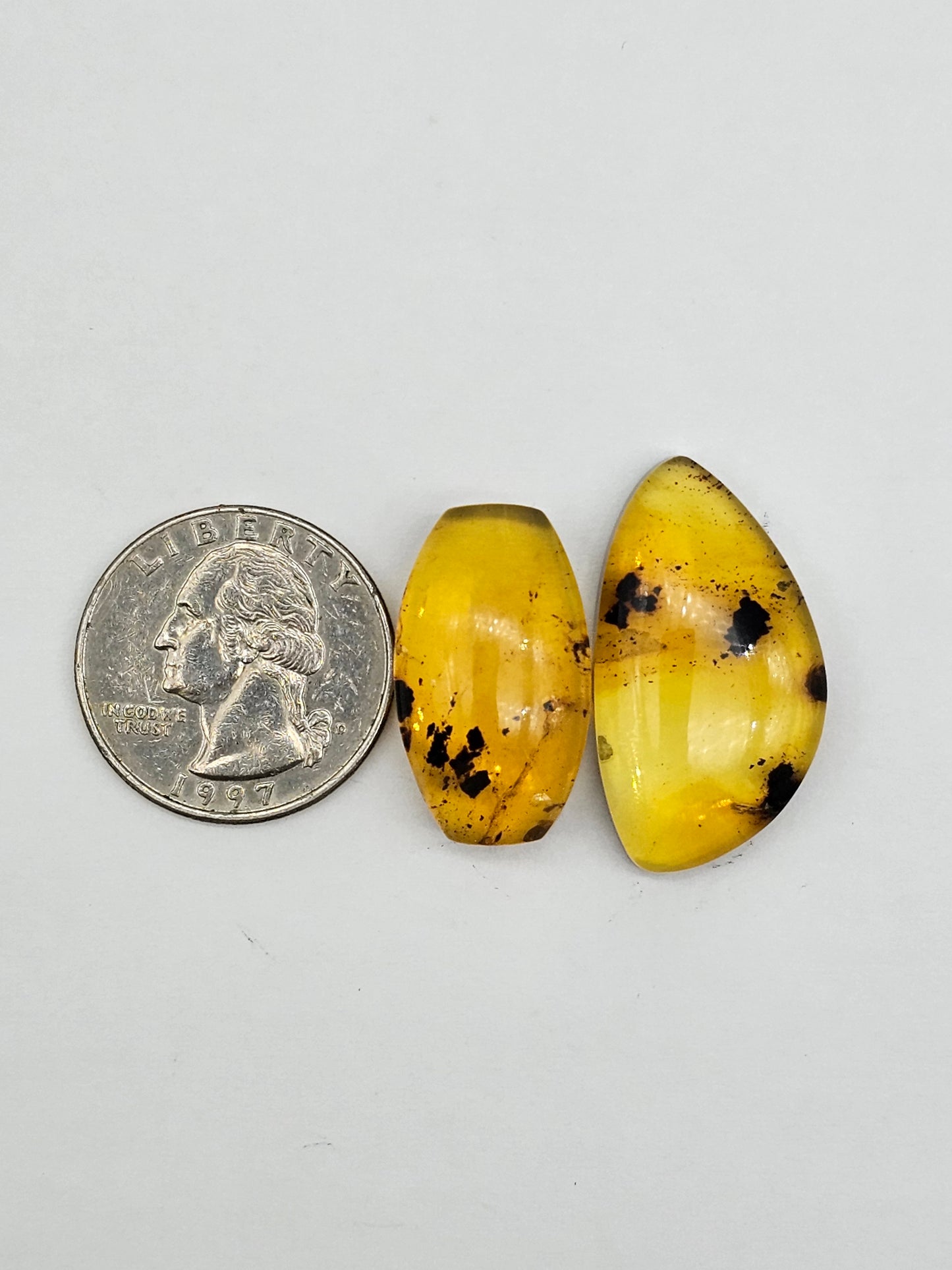 Amber authentic cabochon set large