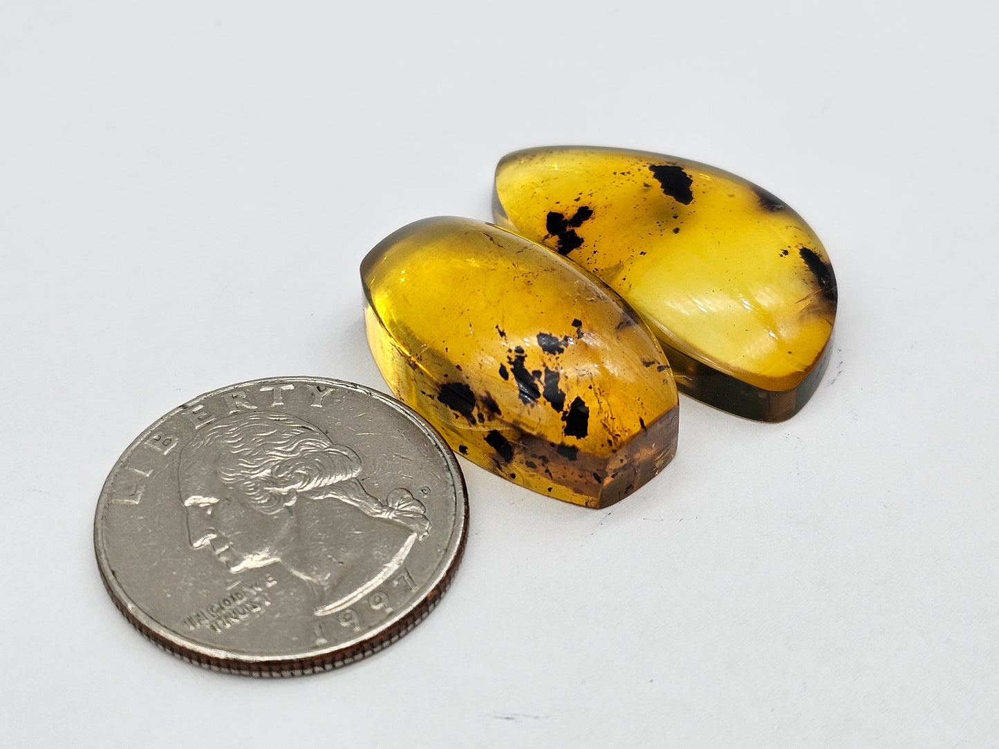 Amber authentic cabochon set large