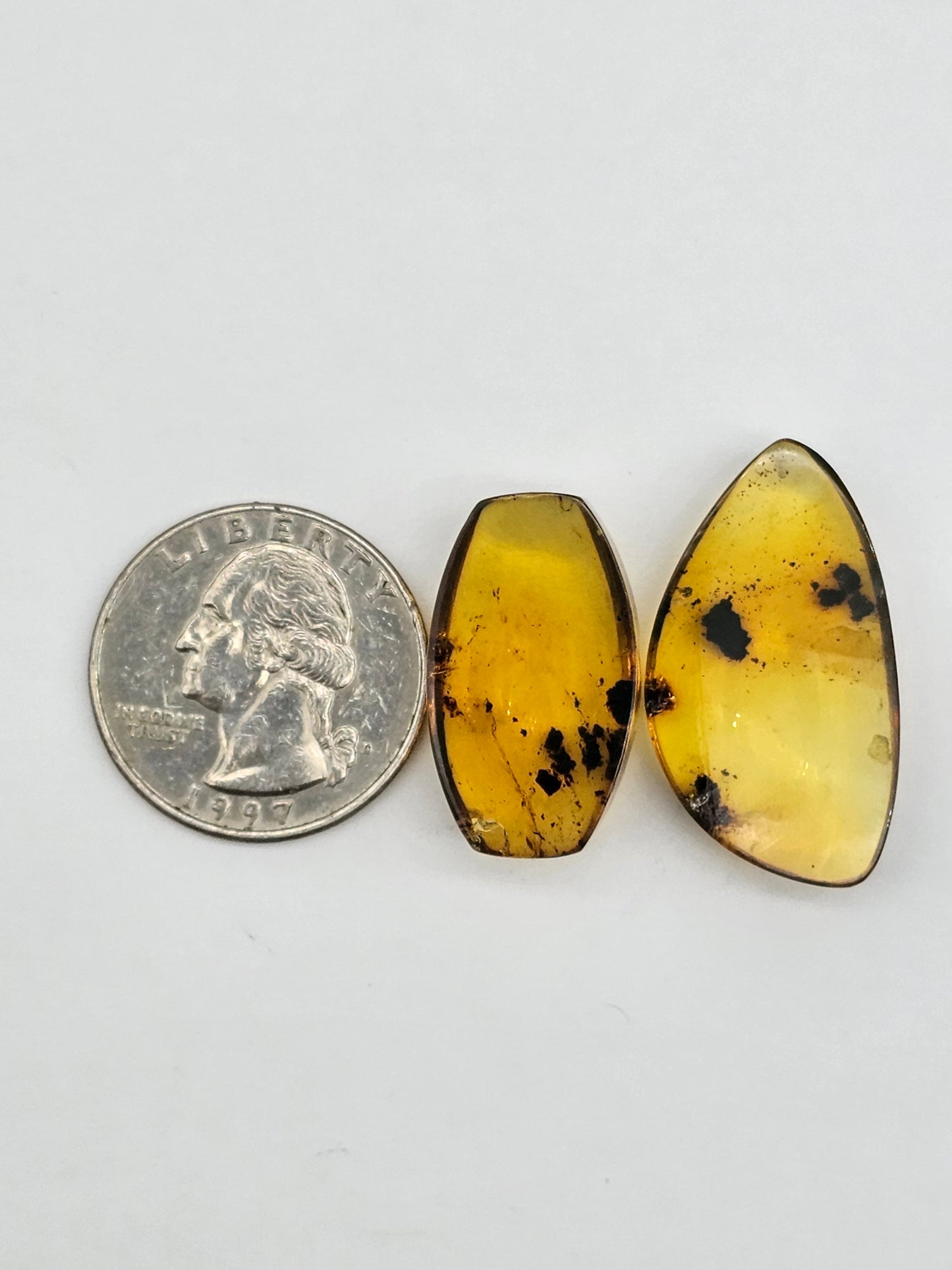 Amber authentic cabochon set large