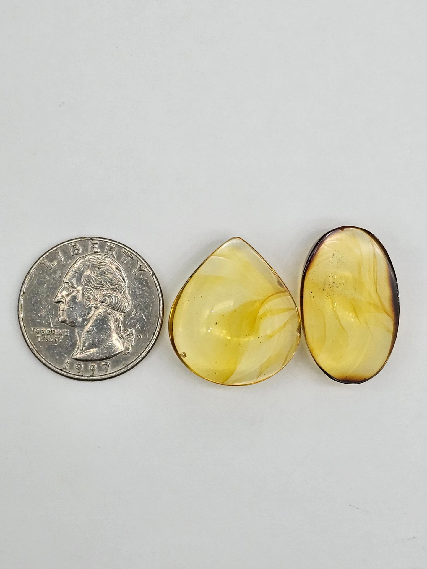 Amber authentic cabochon set large