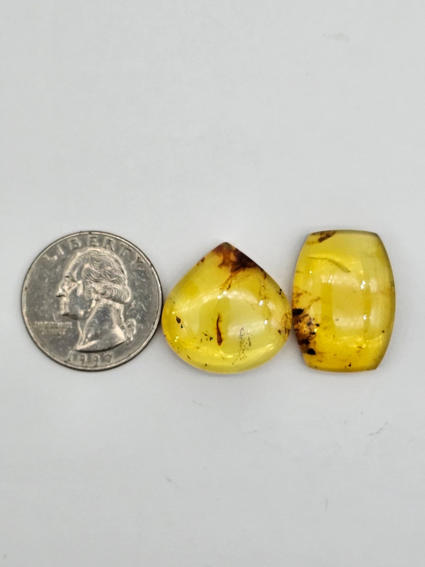 Amber authentic cabochon set large