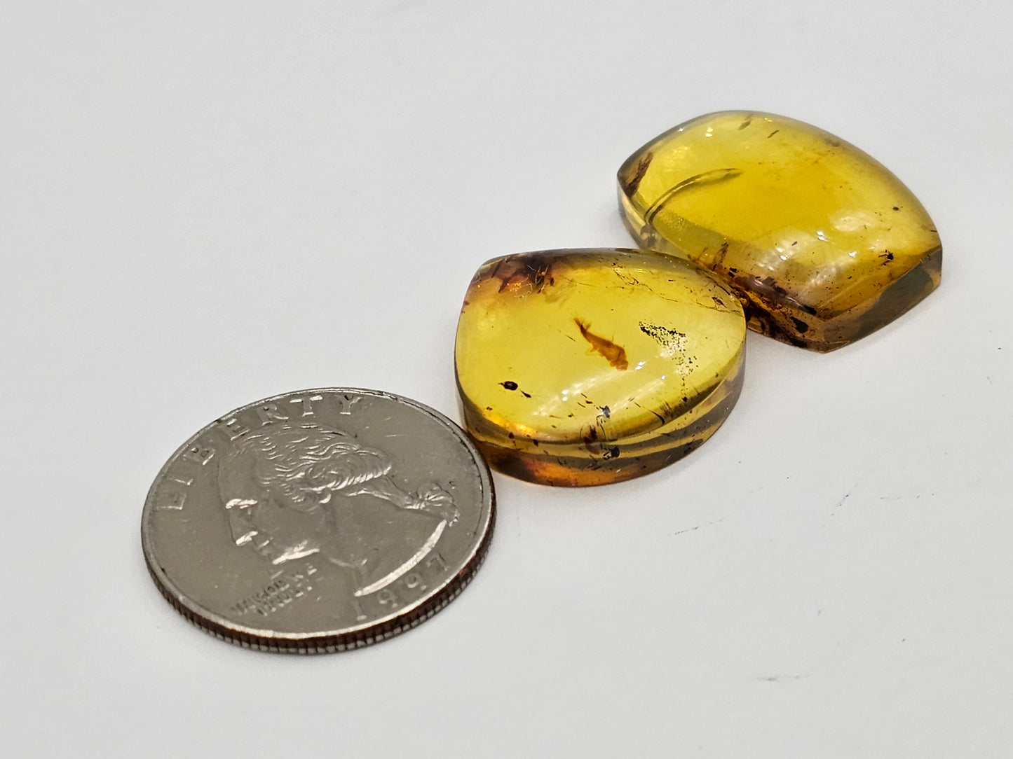 Amber authentic cabochon set large