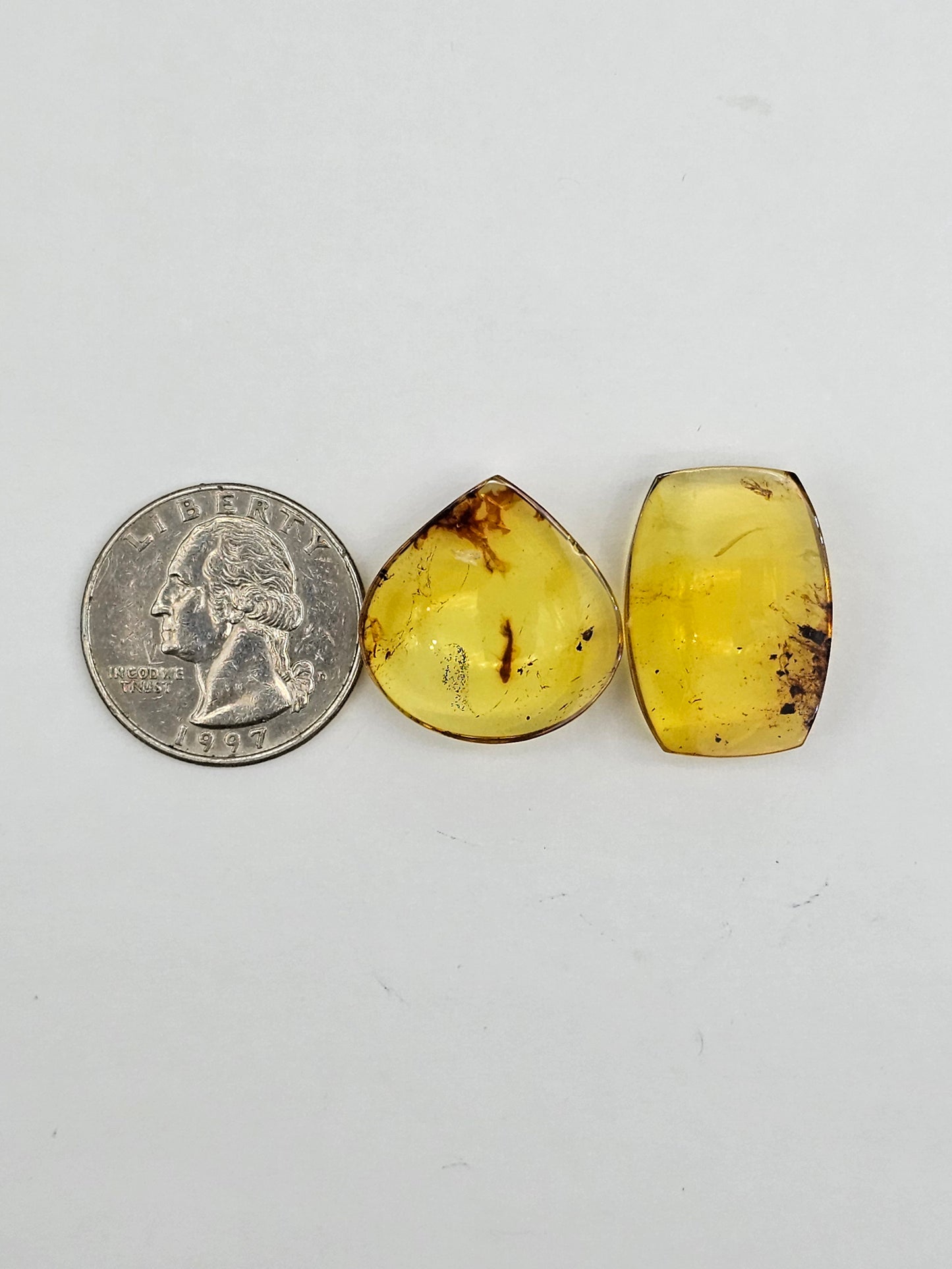 Amber authentic cabochon set large