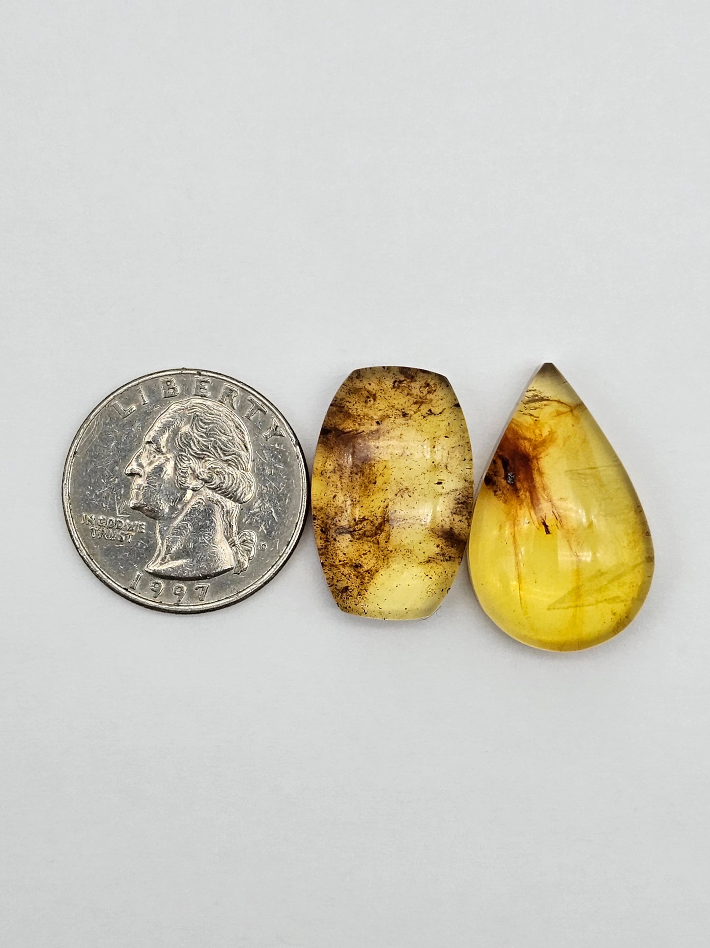 Amber authentic cabochon set large