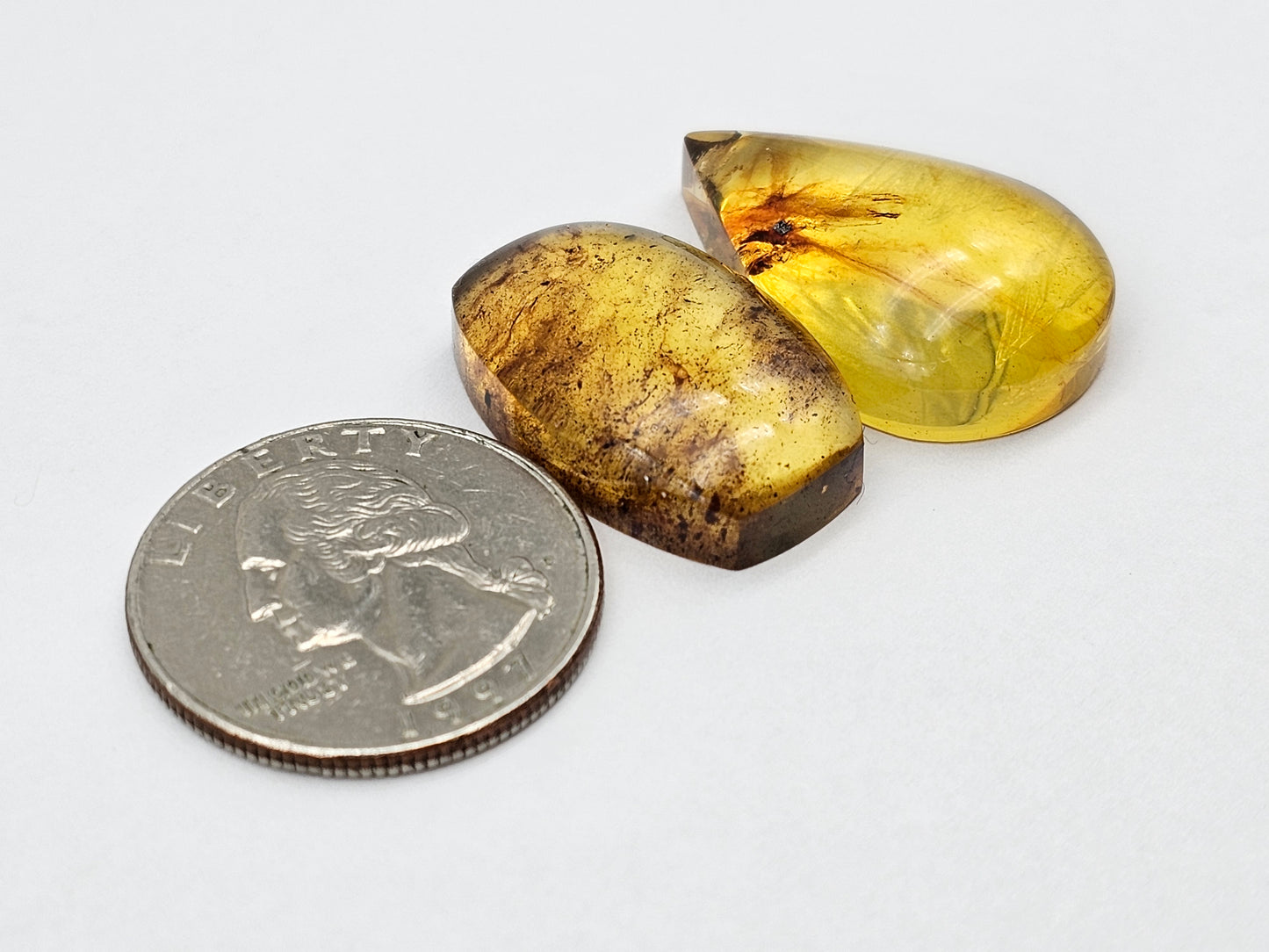 Amber authentic cabochon set large