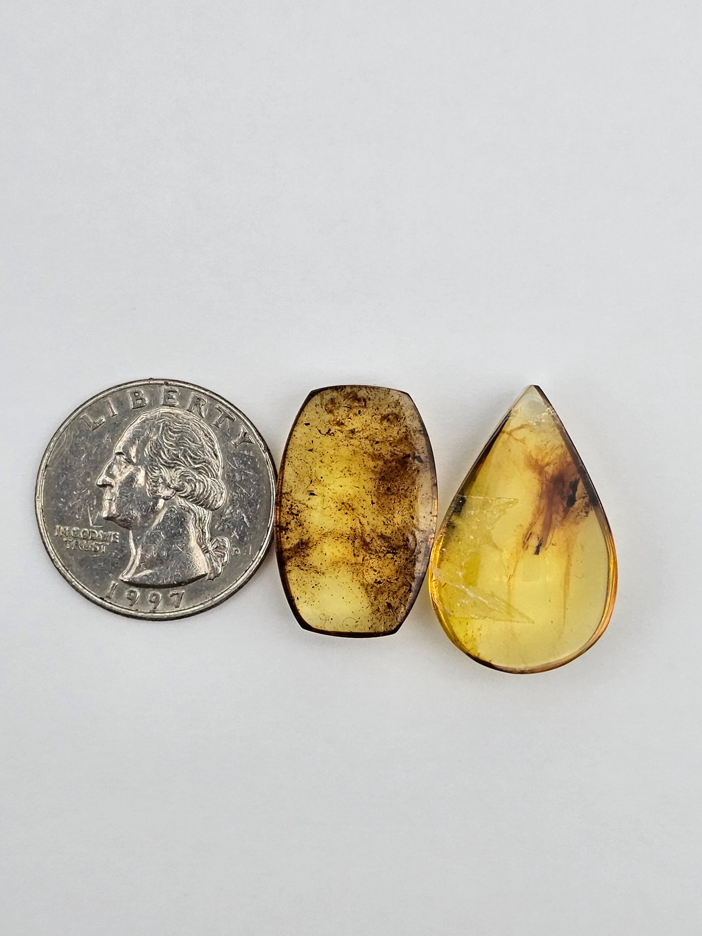 Amber authentic cabochon set large