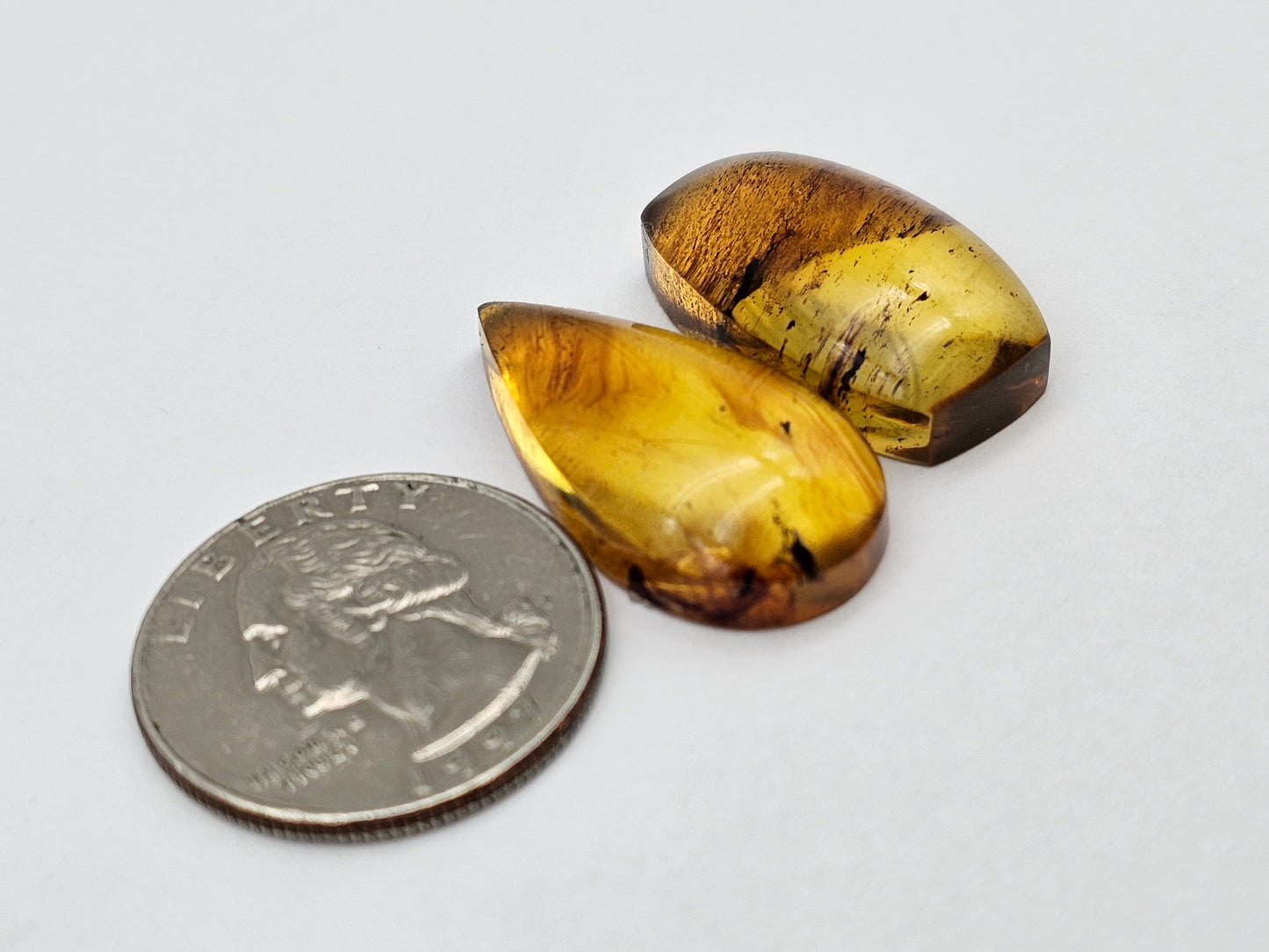 Amber authentic cabochon set large