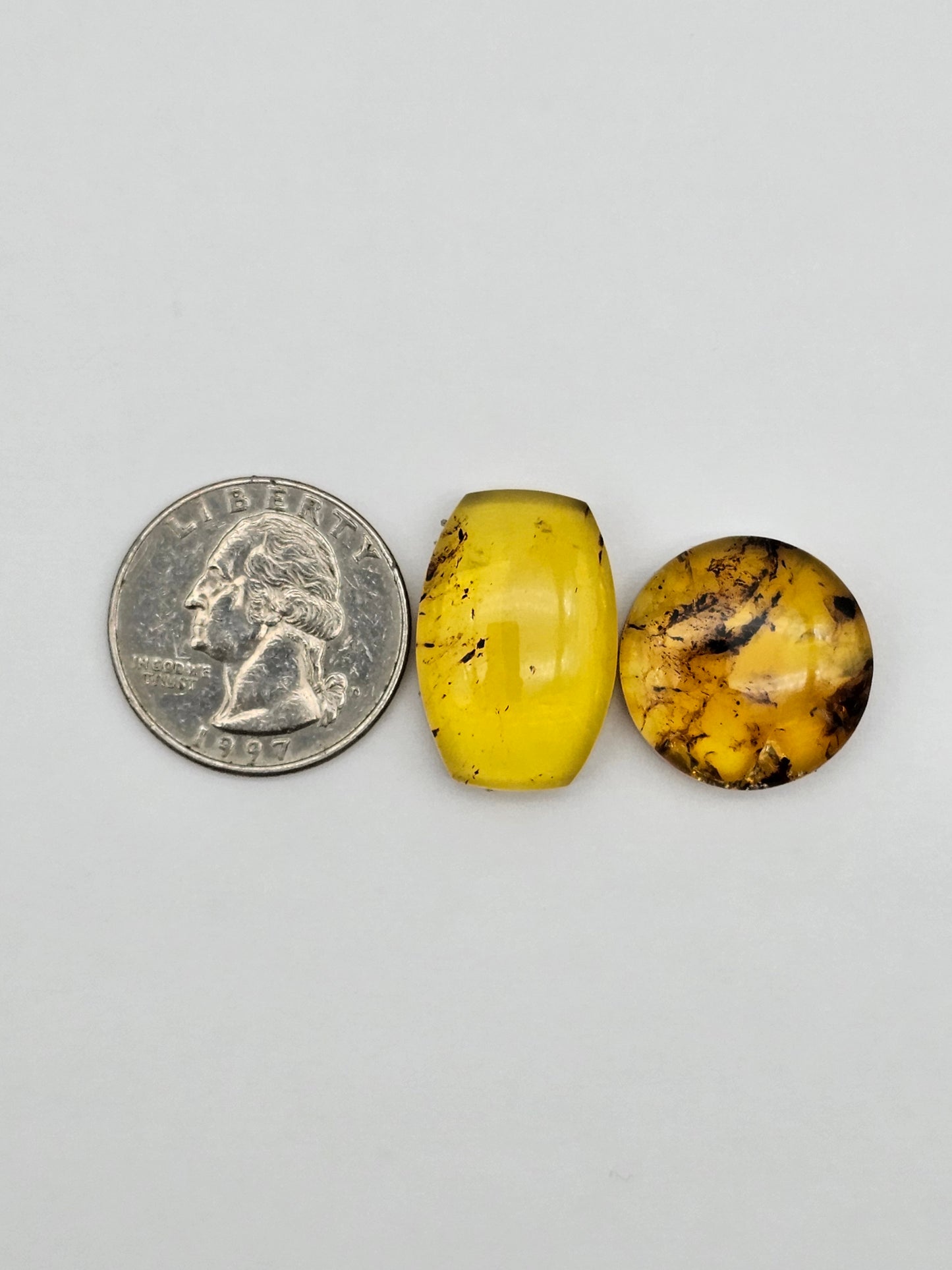 Amber authentic cabochon set large