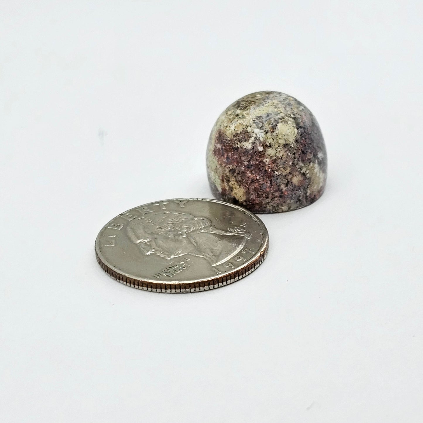 Moss agate high dome cabochon
