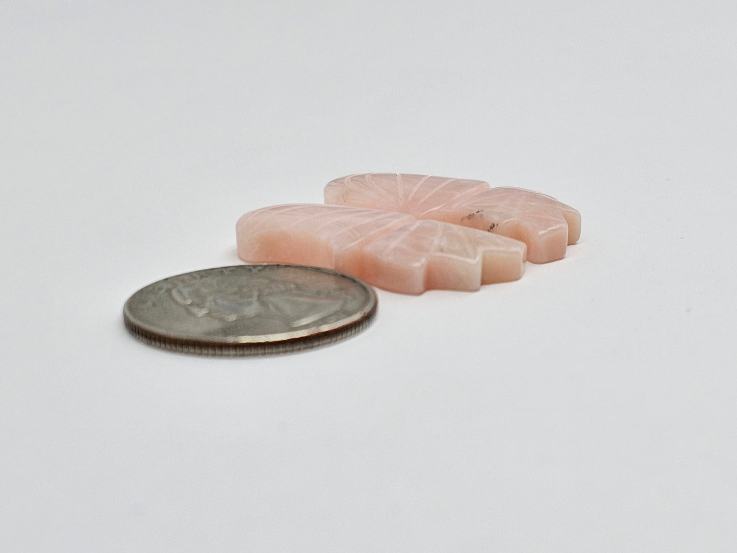 Pink Opal Wings cabochon pair