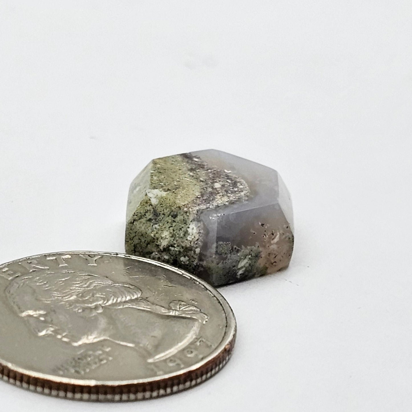 Moss agate cabochon