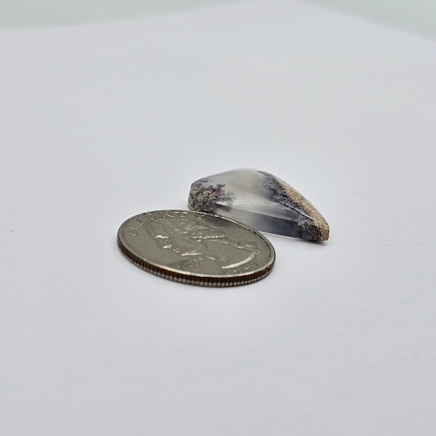 Moss agate heart cabochon large