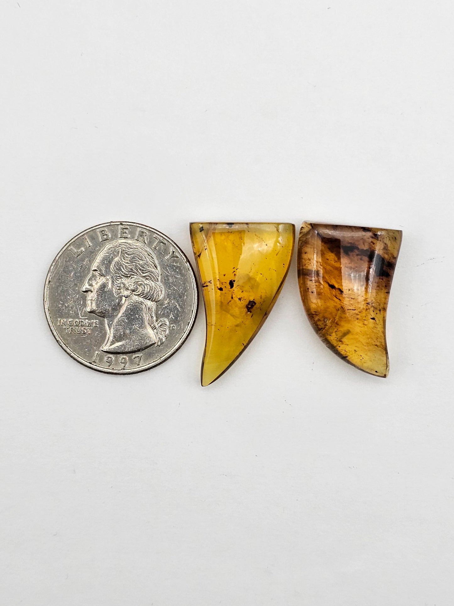 Amber authentic cabochon set large