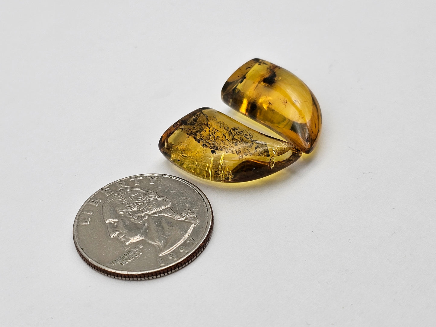 Amber authentic cabochon set large