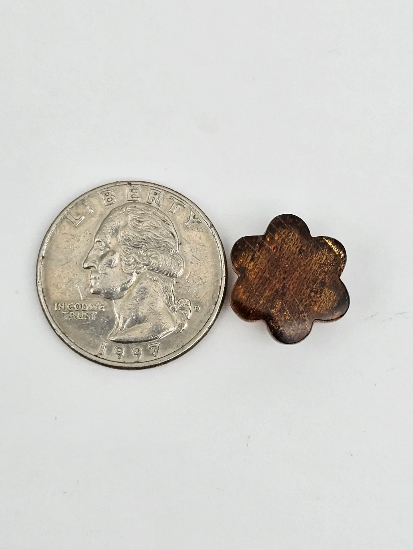 Amber authentic flower cabochon large