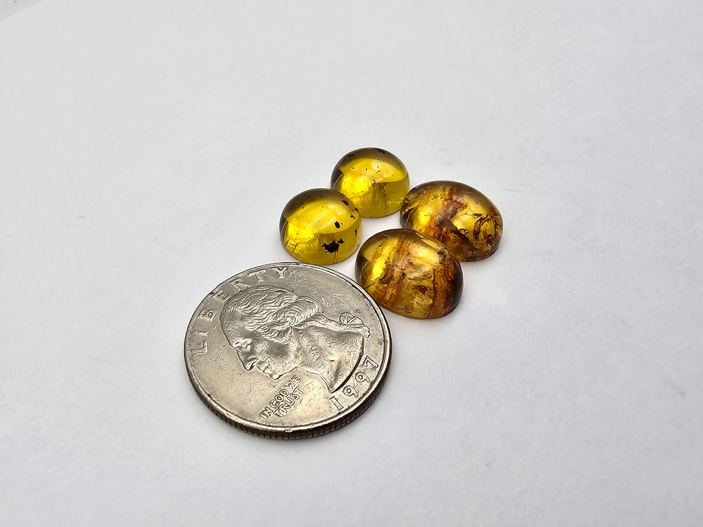 Amber authentic cabochon pair lot