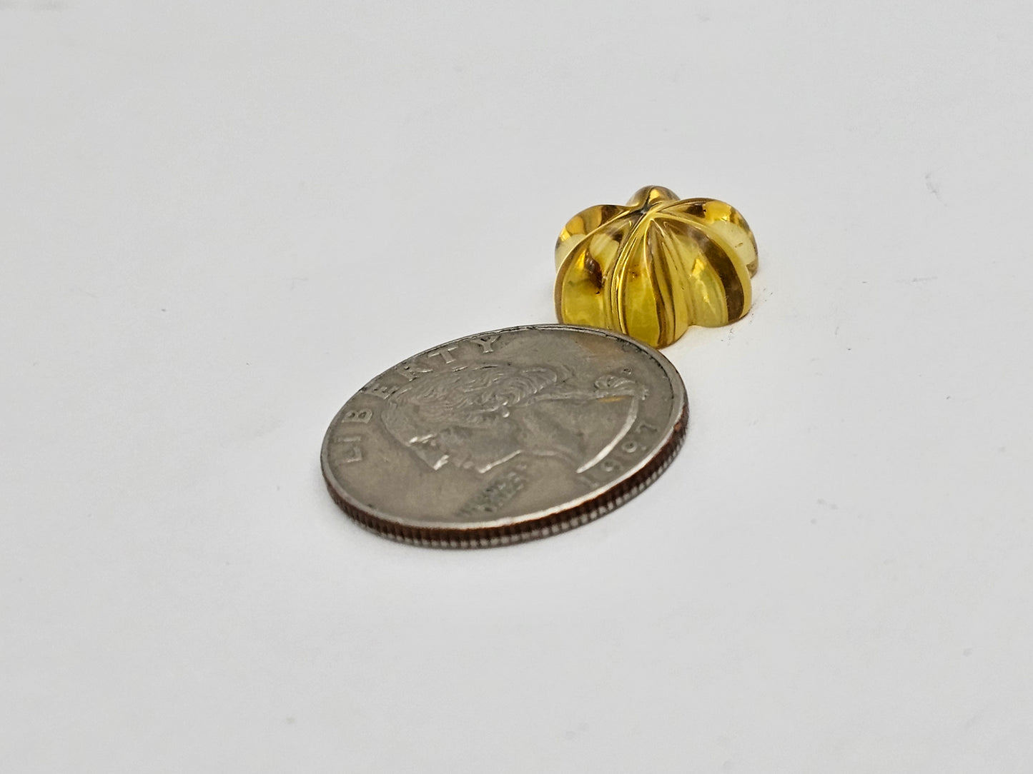 Amber authentic flower cabochon large