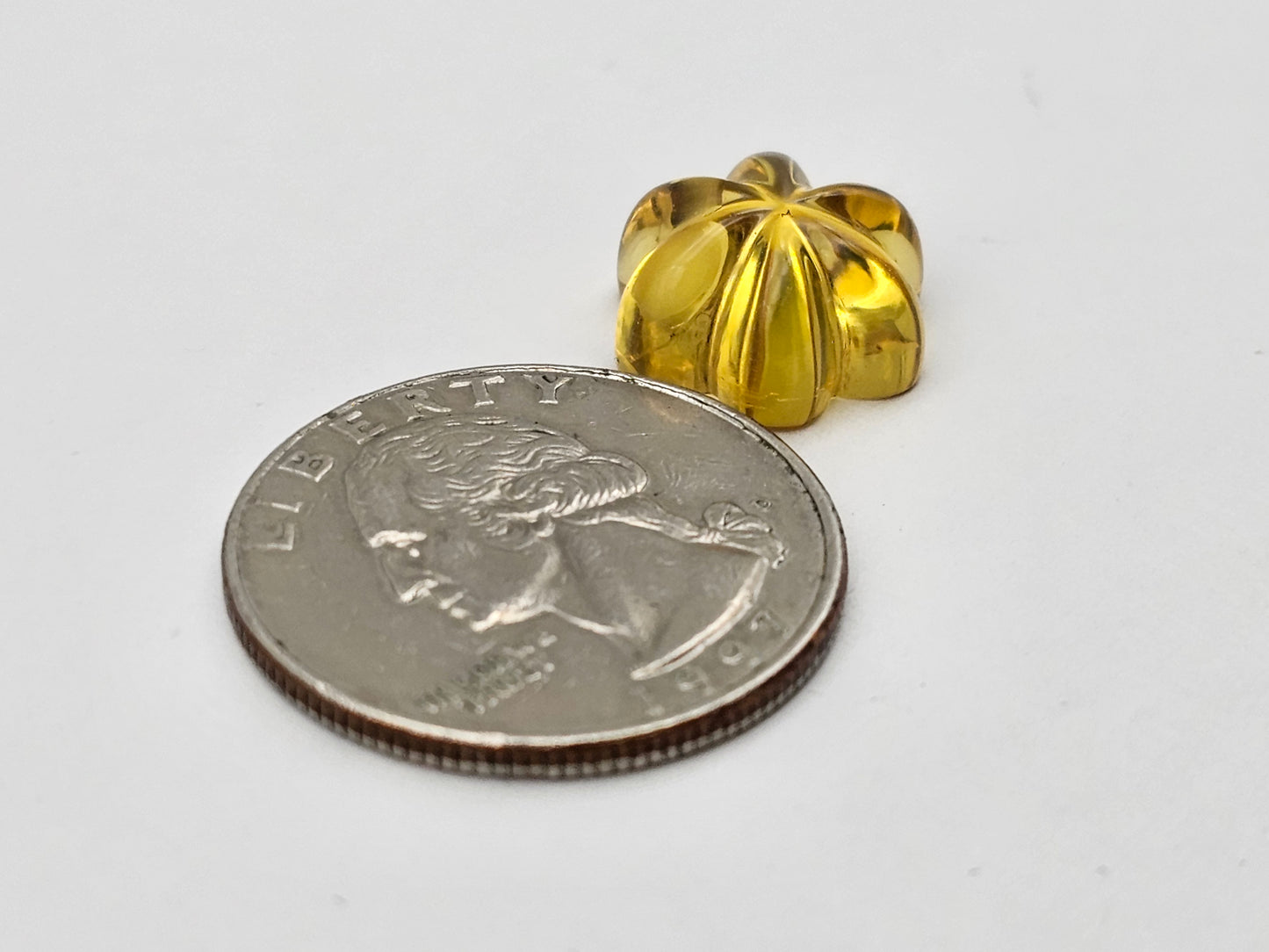 Amber authentic flower cabochon large