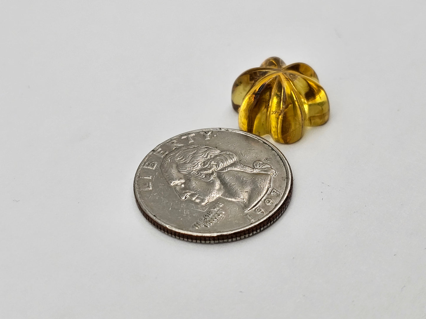 Amber authentic flower cabochon large