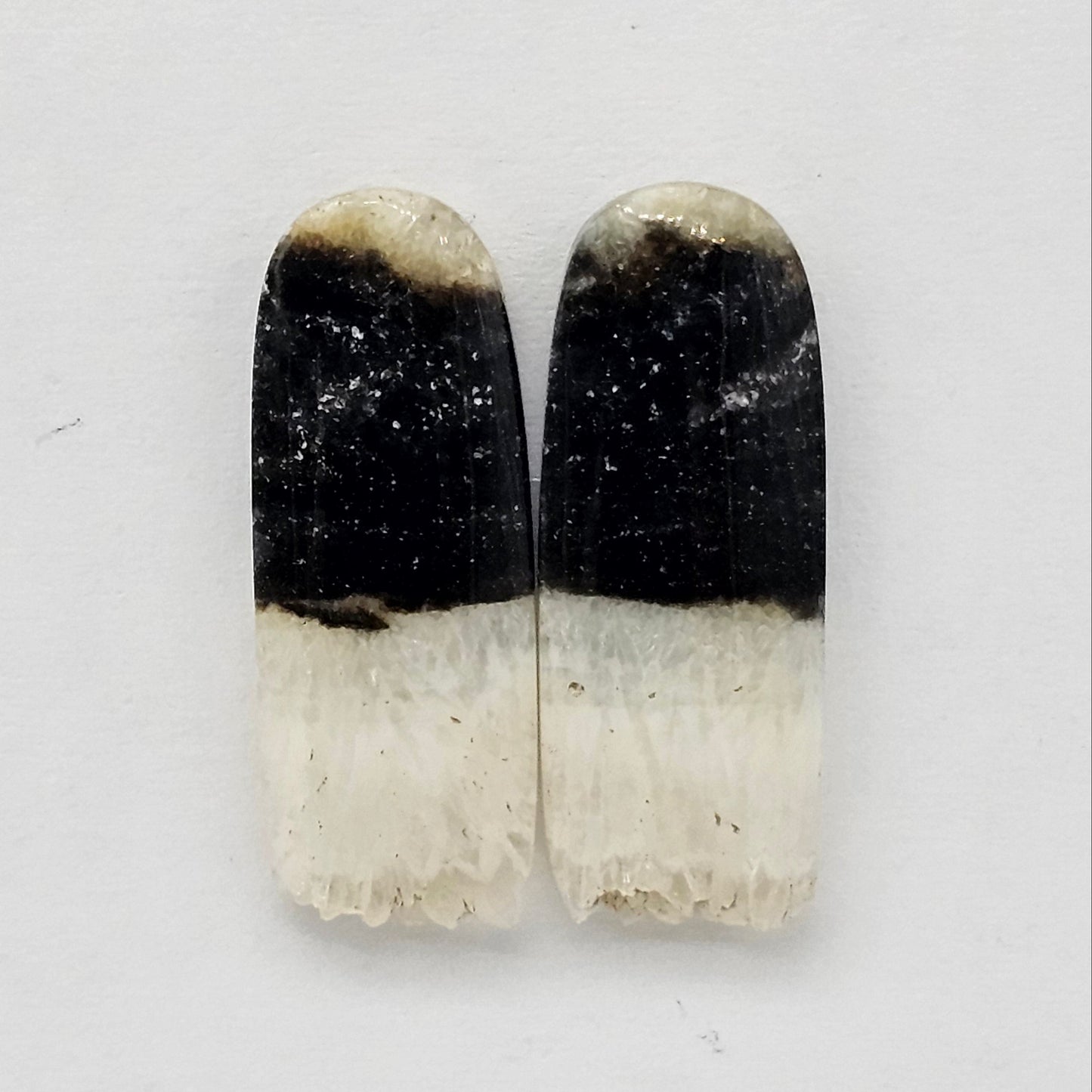 Yin Yang Agate Cabochon Pair