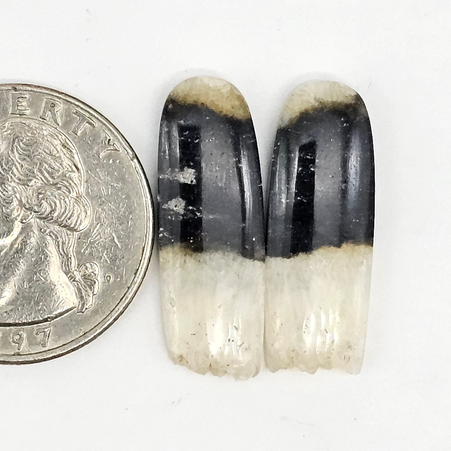 Yin Yang Agate Cabochon Pair
