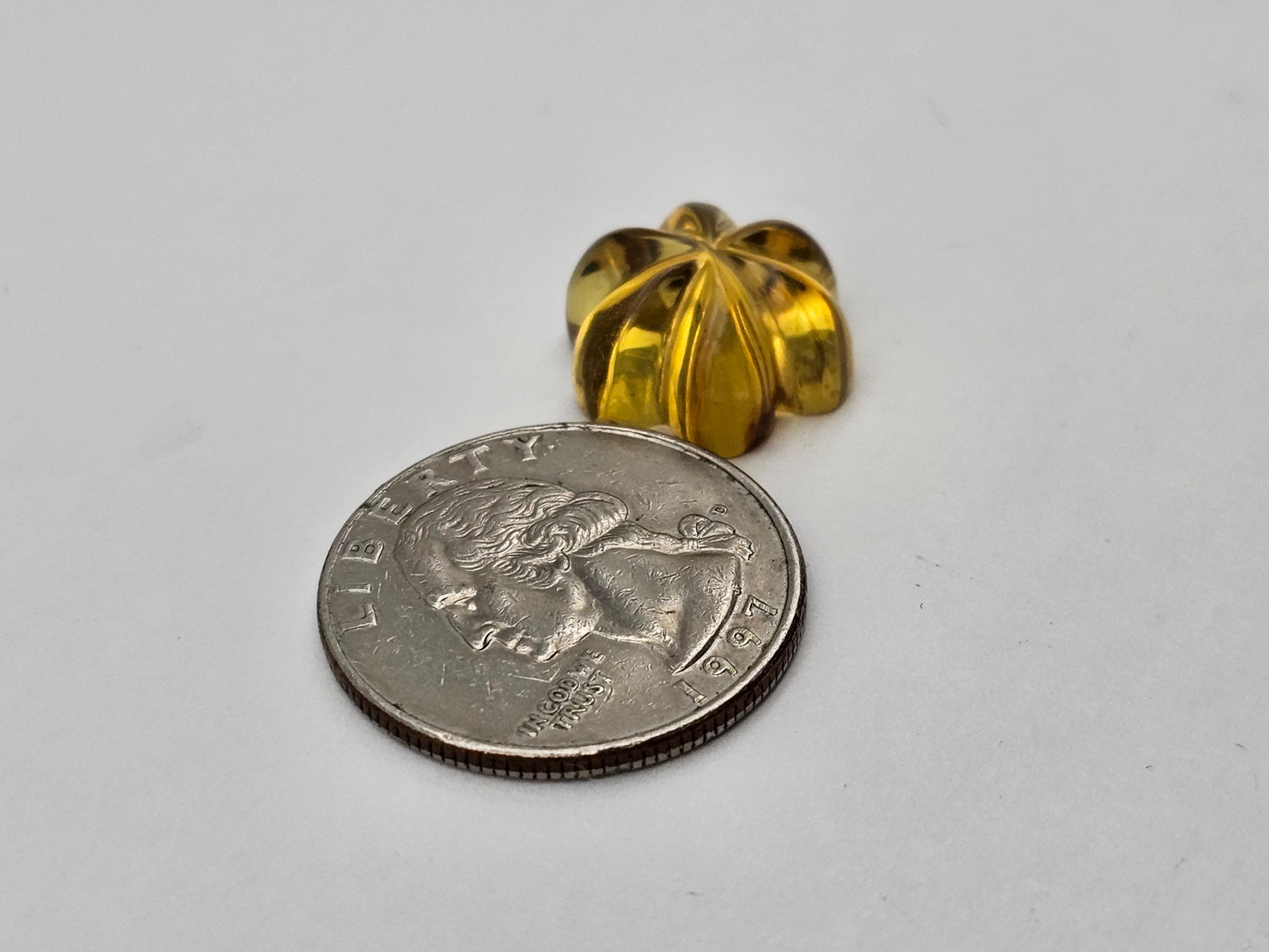 Amber authentic flower cabochon large