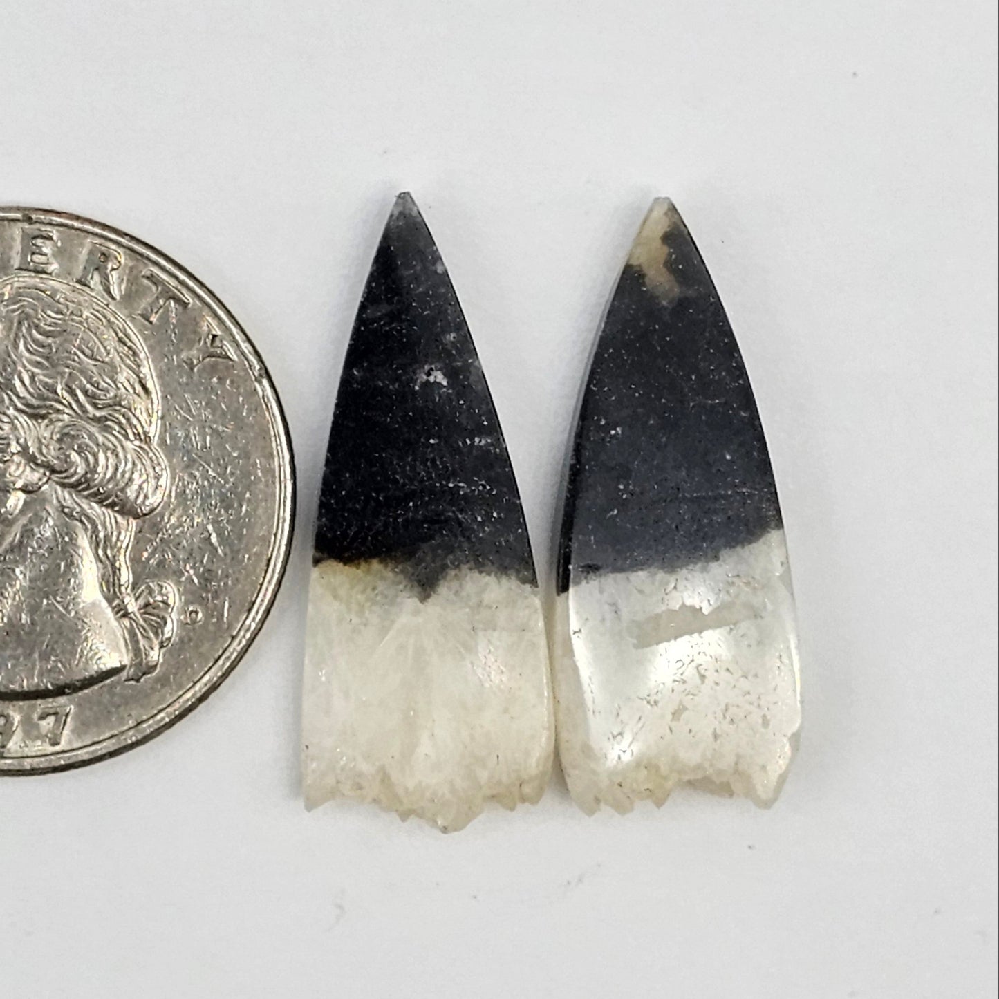 Yin Yang Agate Cabochon Pair