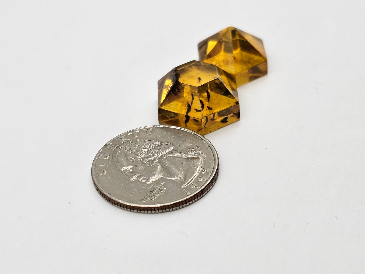 Amber authentic cabochon set large