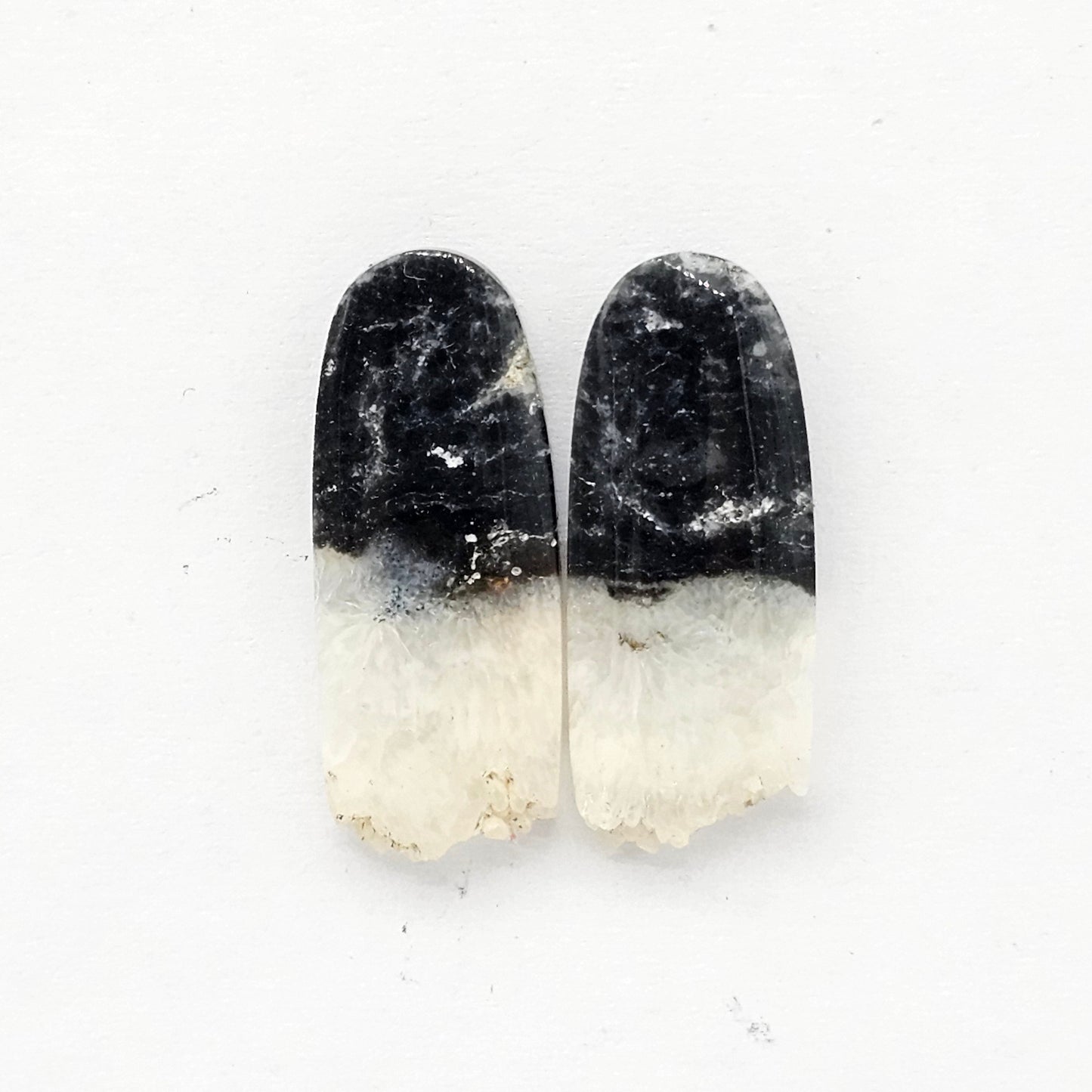 Yin Yang Agate Cabochon Pair