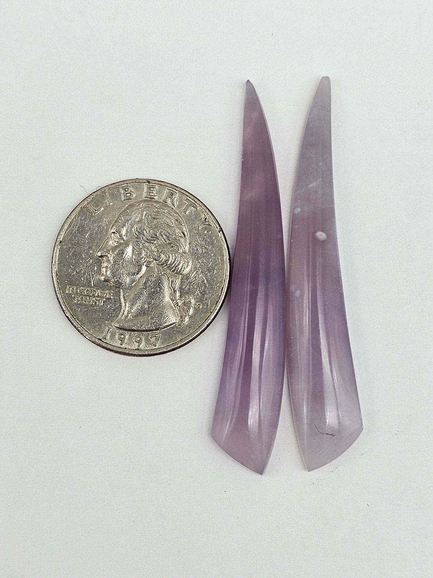 Purple Agate Cabochon Pair