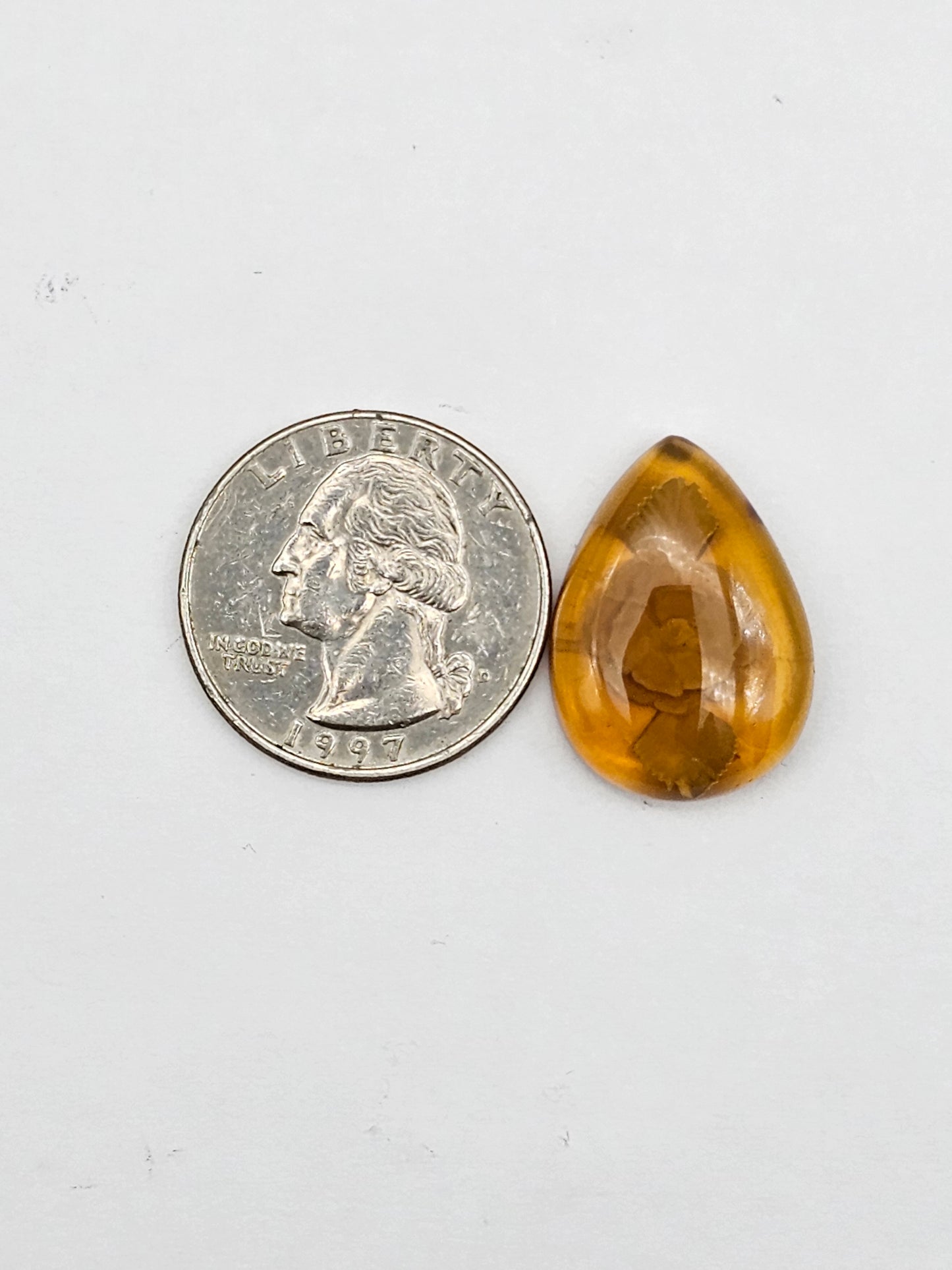Amber authentic intaglio cabochon large