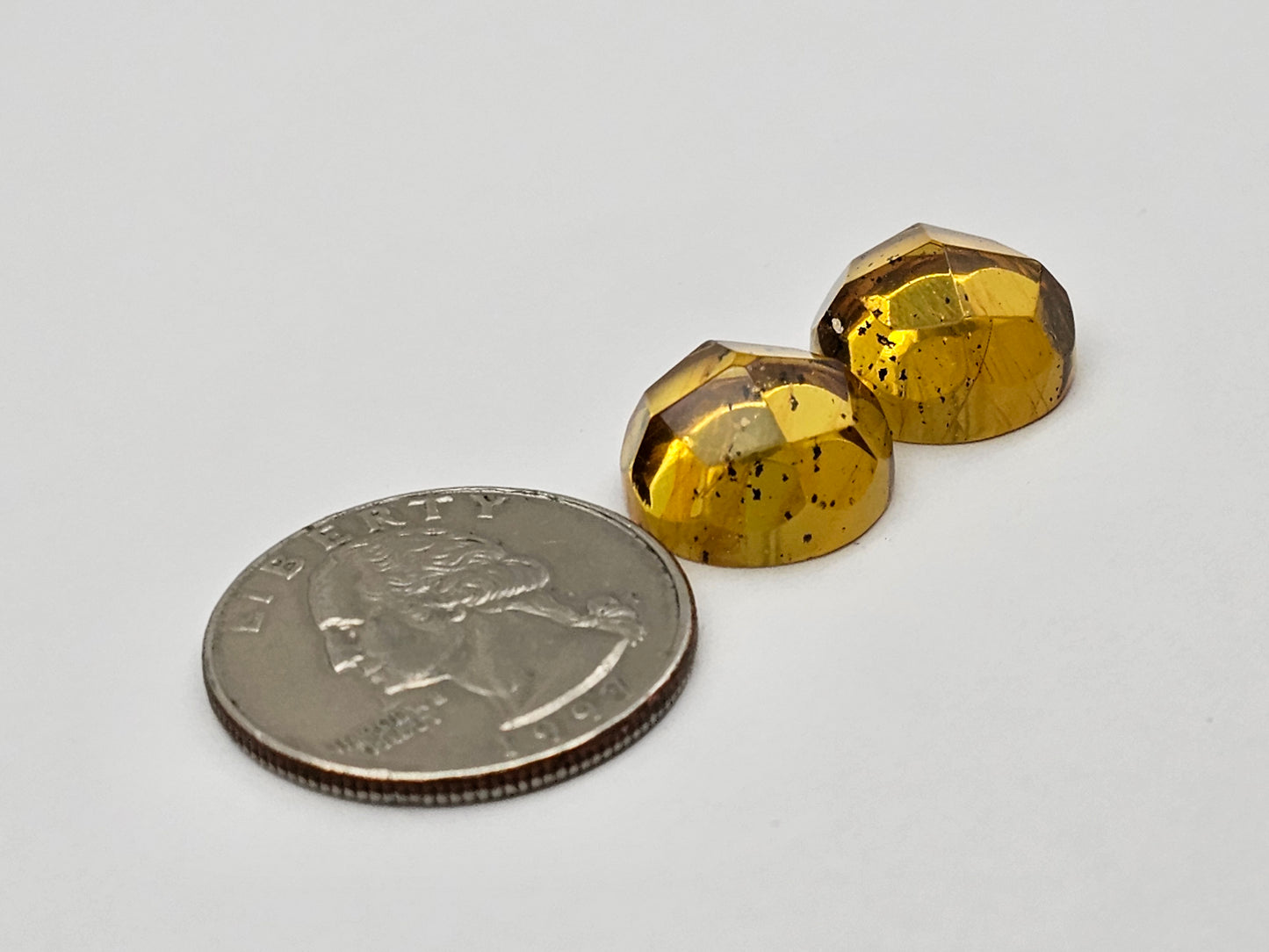Amber faceted round pair