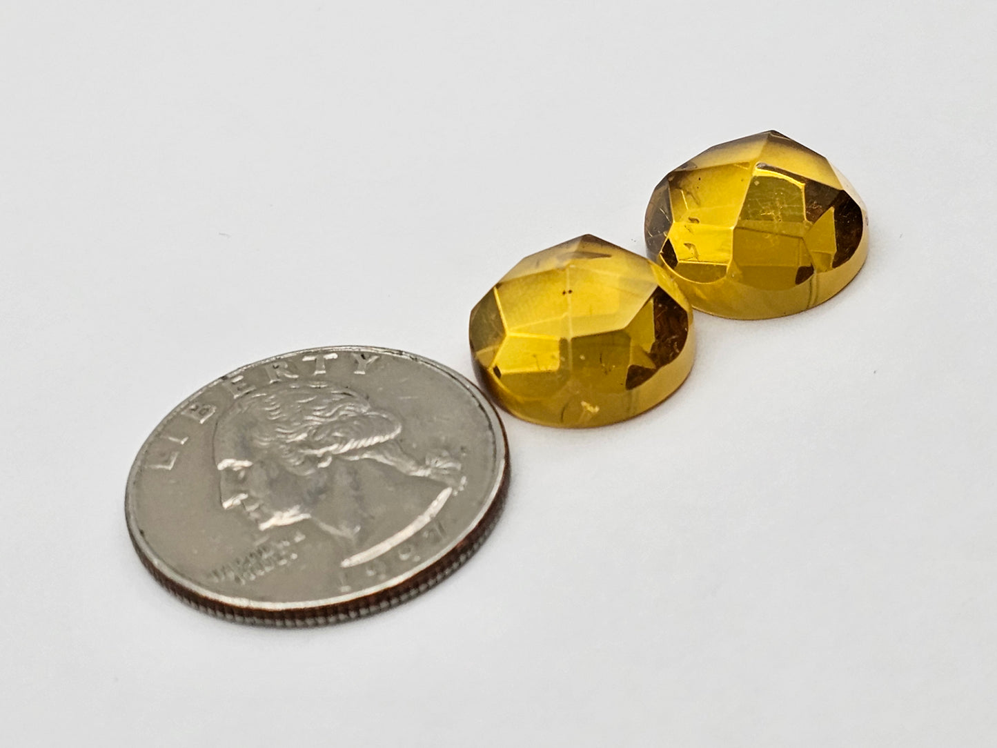 Amber authentic cabochon pair large