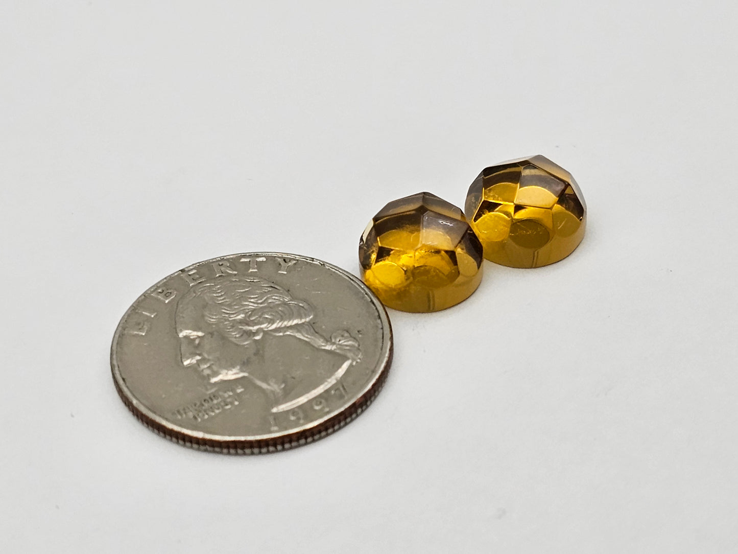 Amber faceted round pair