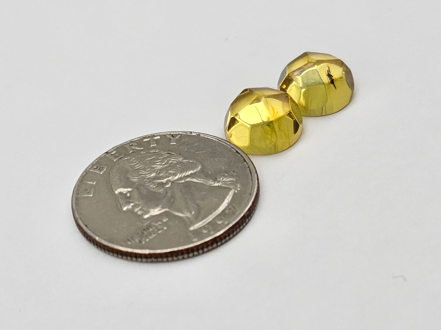 Amber authentic cabochon pair large