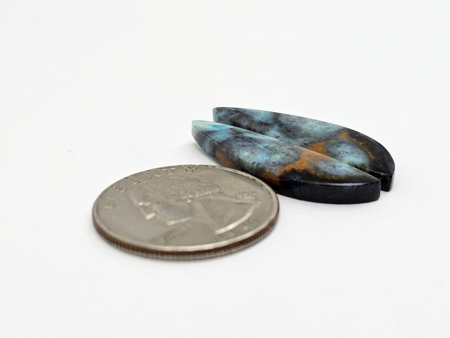Chrysocolla Cabochon Pair