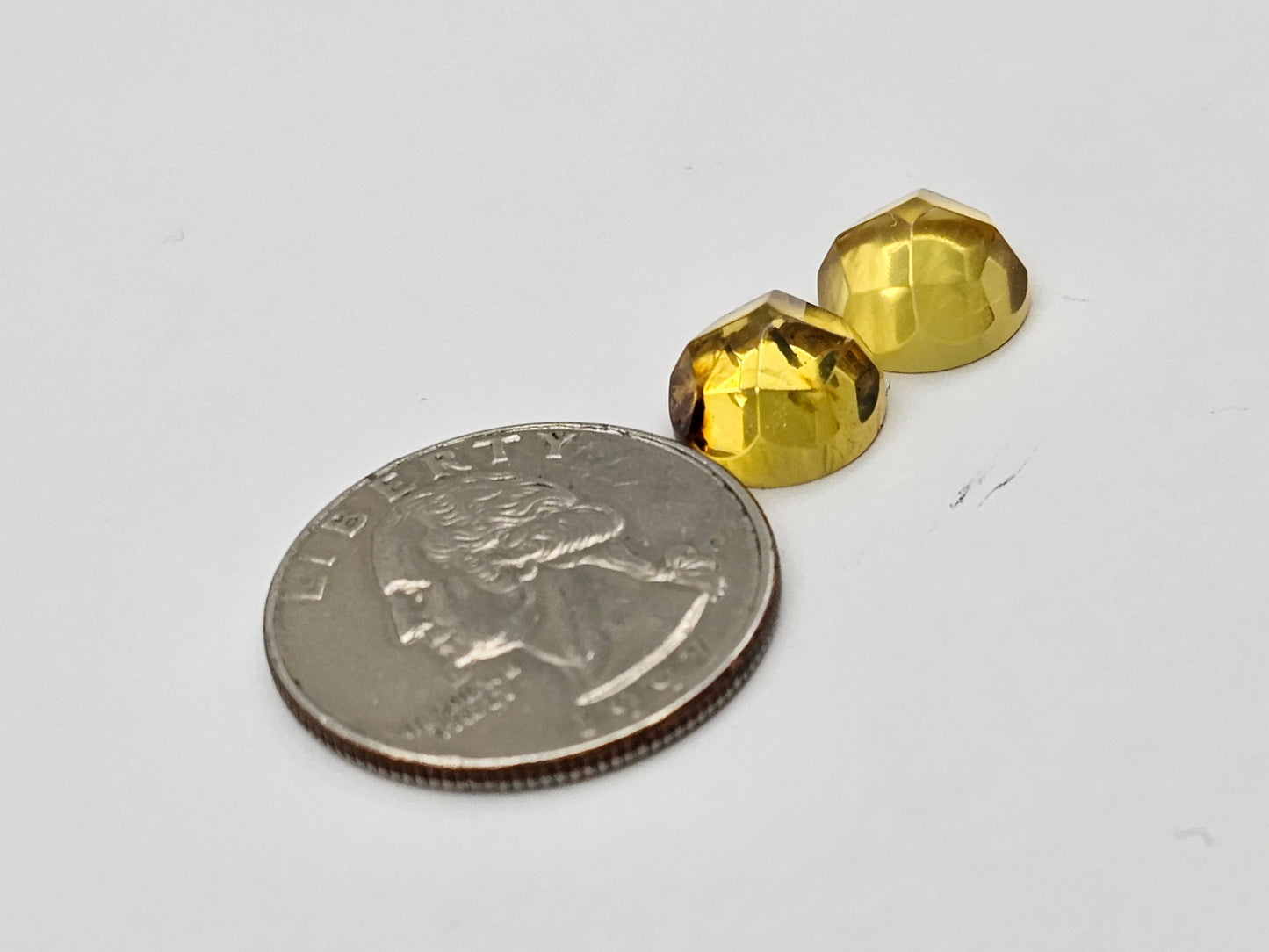 Amber authentic cabochon pair large