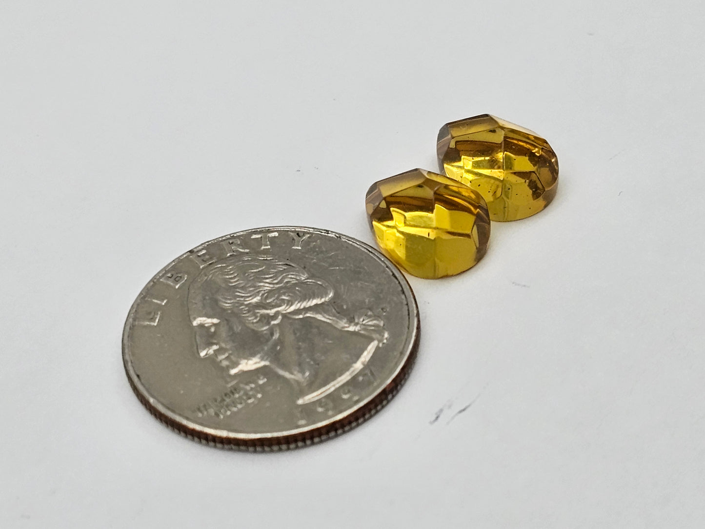 Amber faceted teardrop pair