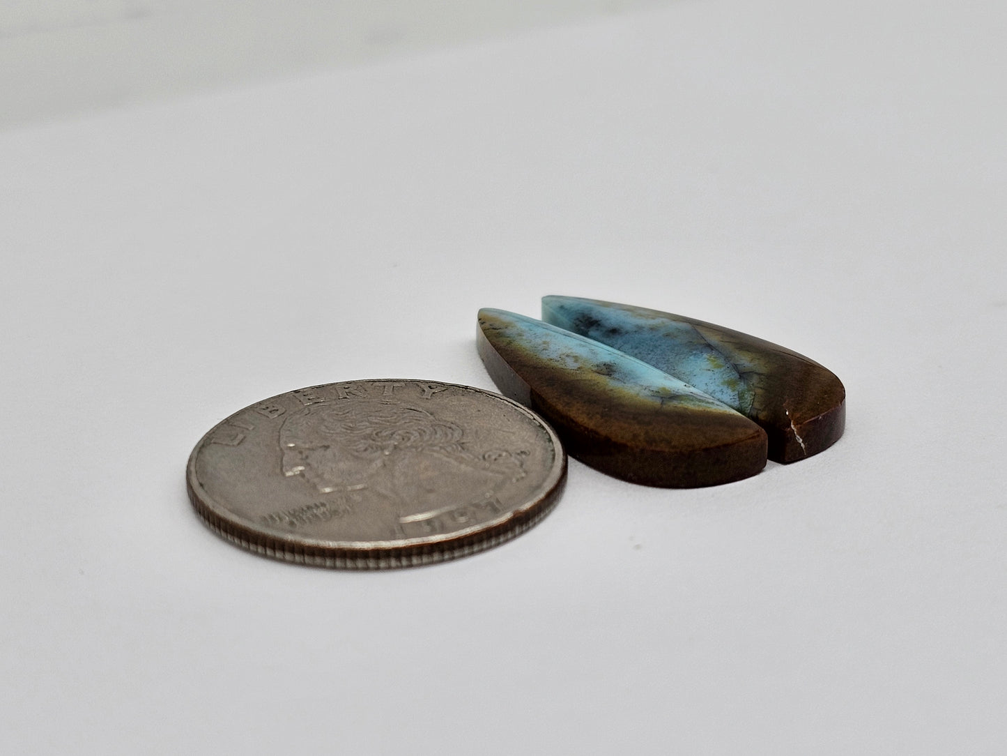 Chrysocolla Cabochon Pair