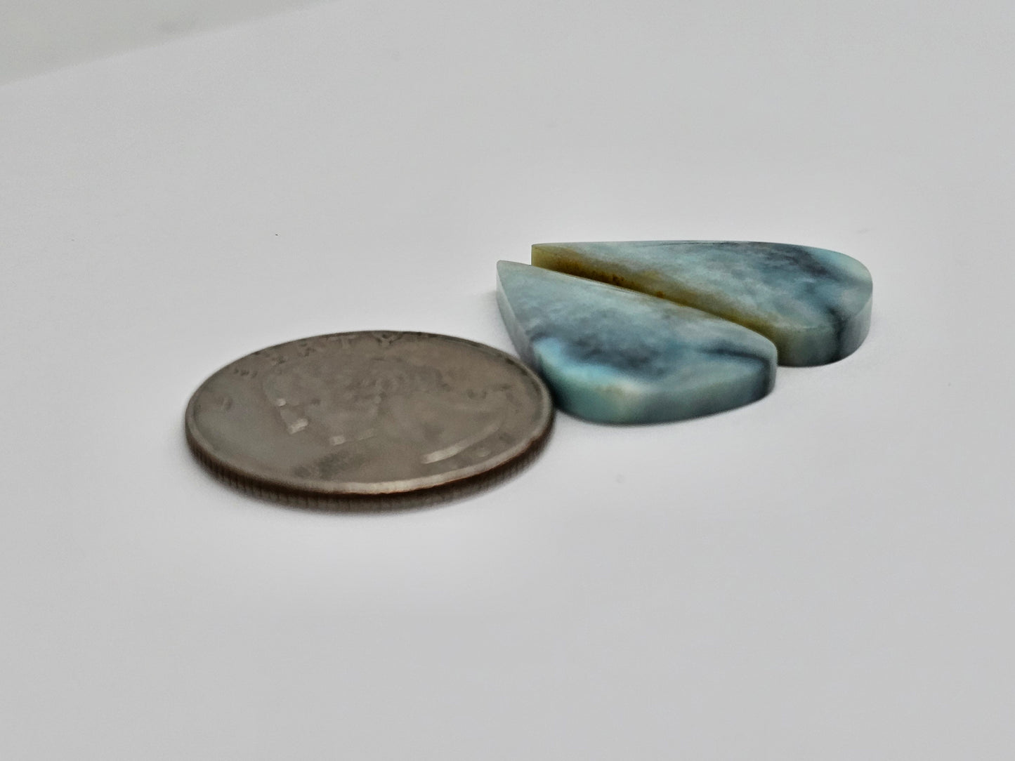 Chrysocolla Cabochon Pair