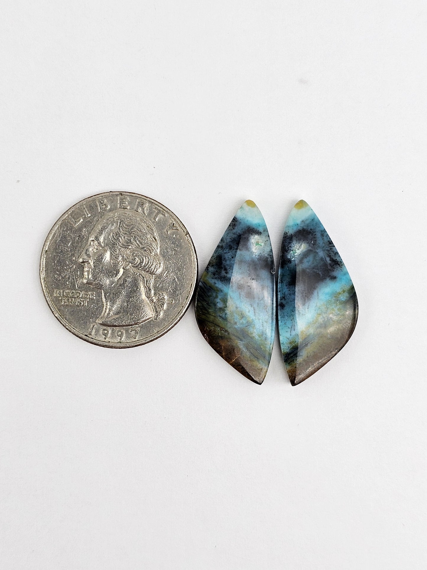 Chrysocolla Cabochon Pair
