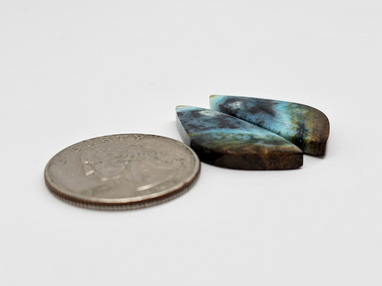 Chrysocolla Cabochon Pair