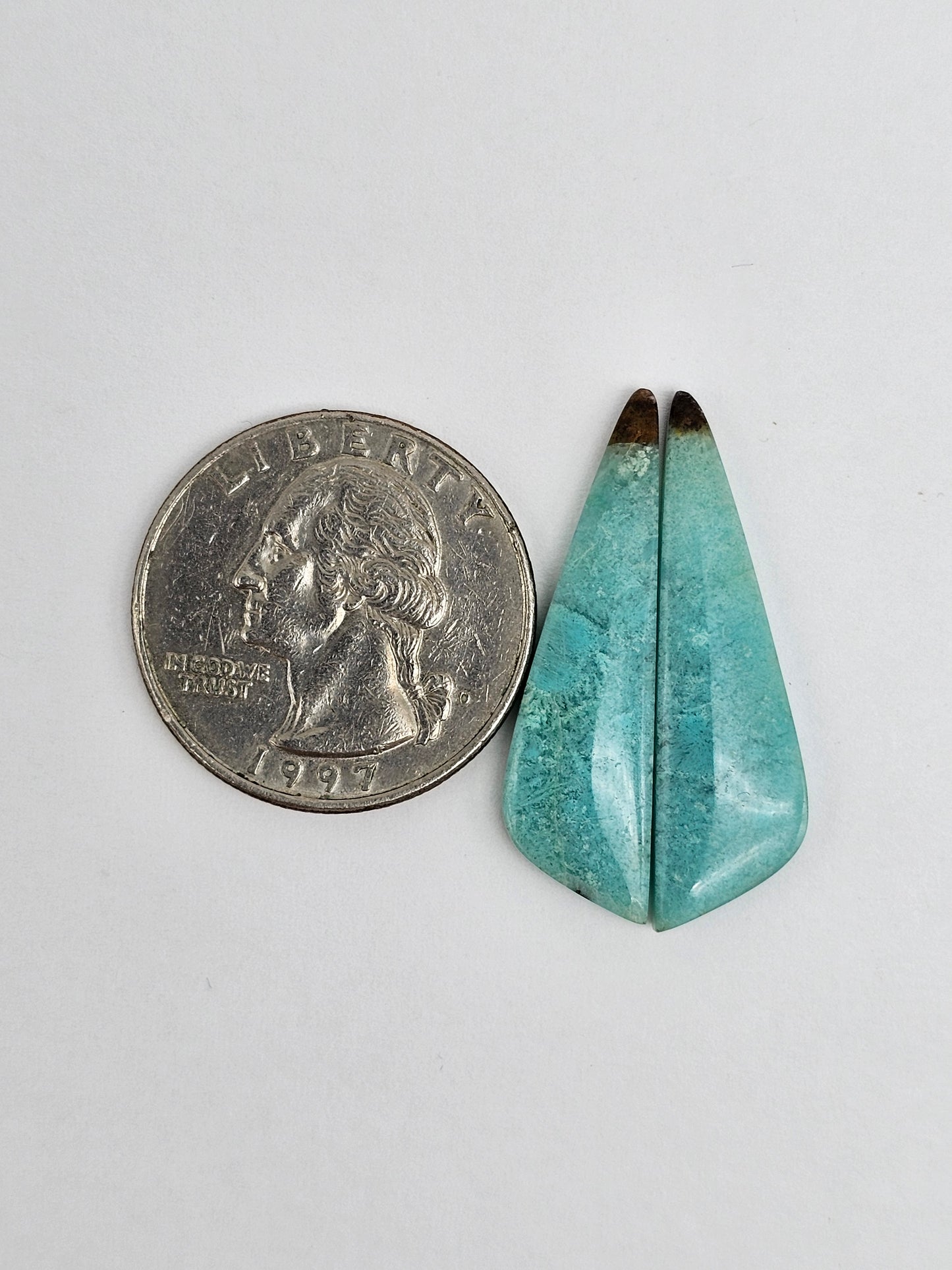 Chrysocolla Cabochon Pair