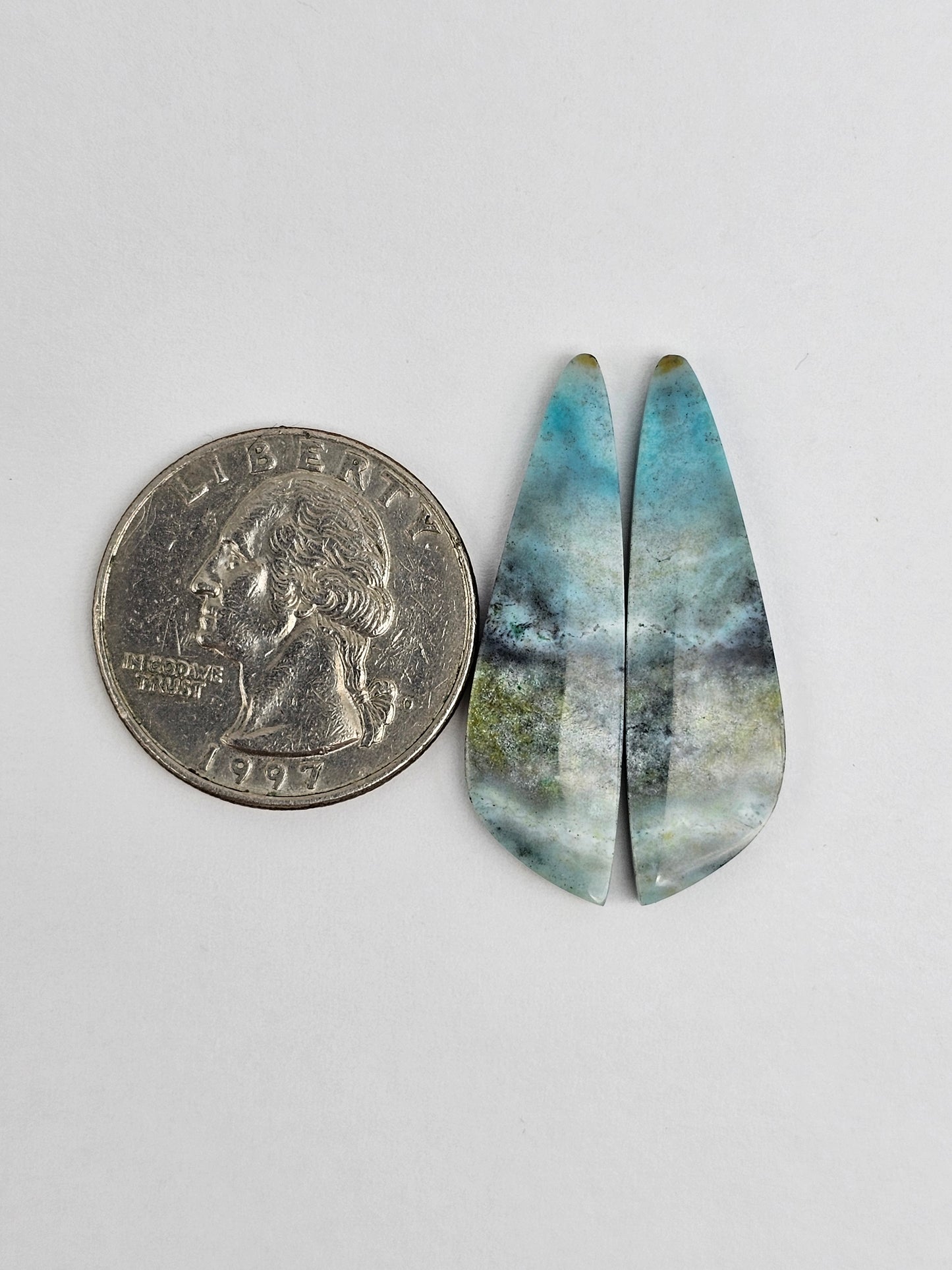Chrysocolla Cabochon Pair