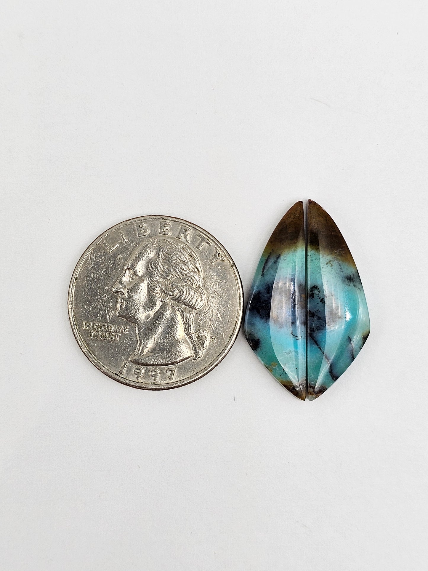 Chrysocolla Cabochon Pair