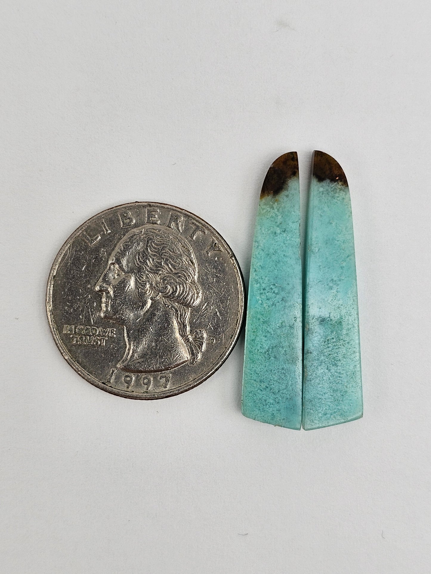 Chrysocolla Cabochon Pair