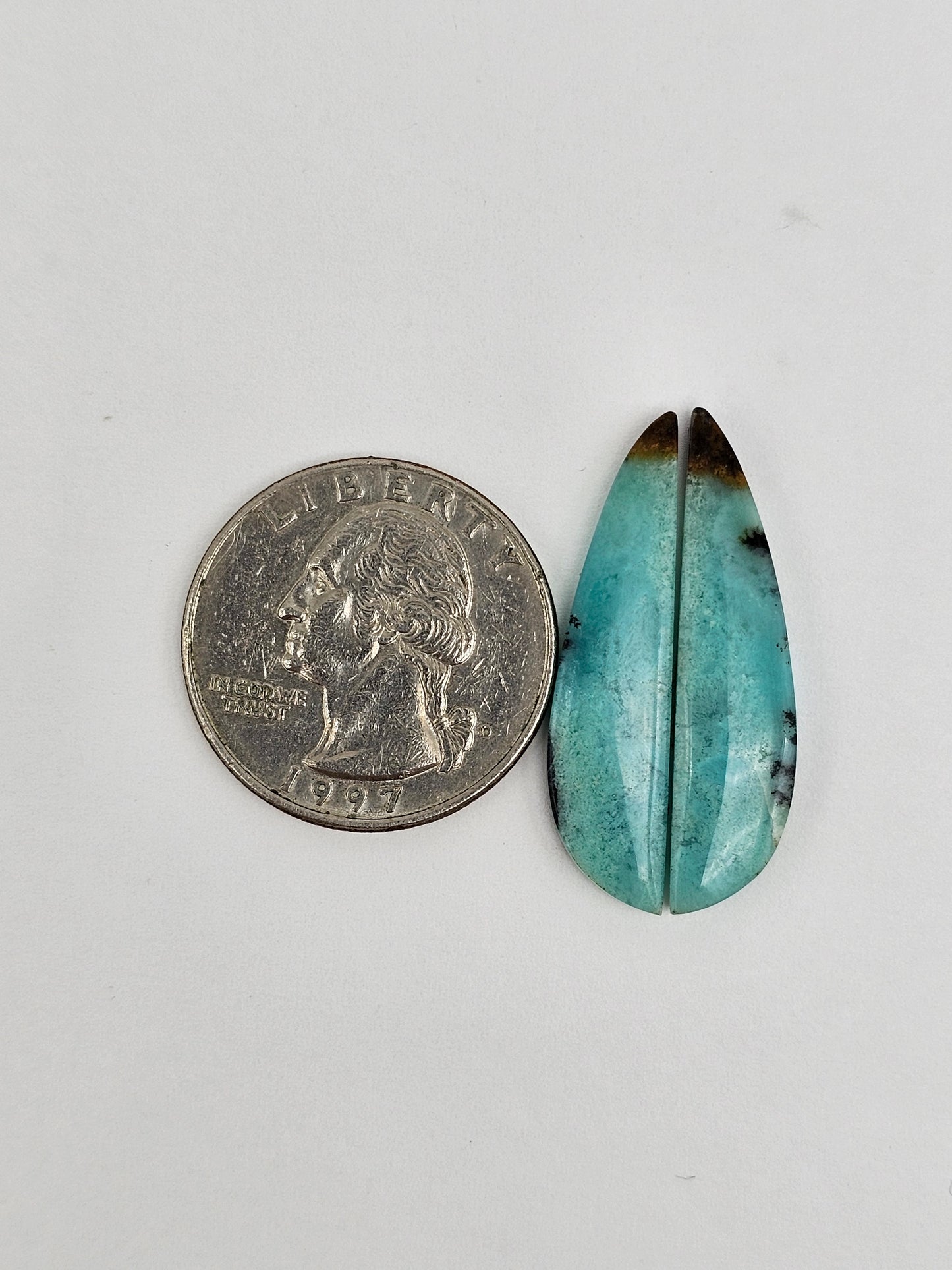 Chrysocolla Cabochon Pair