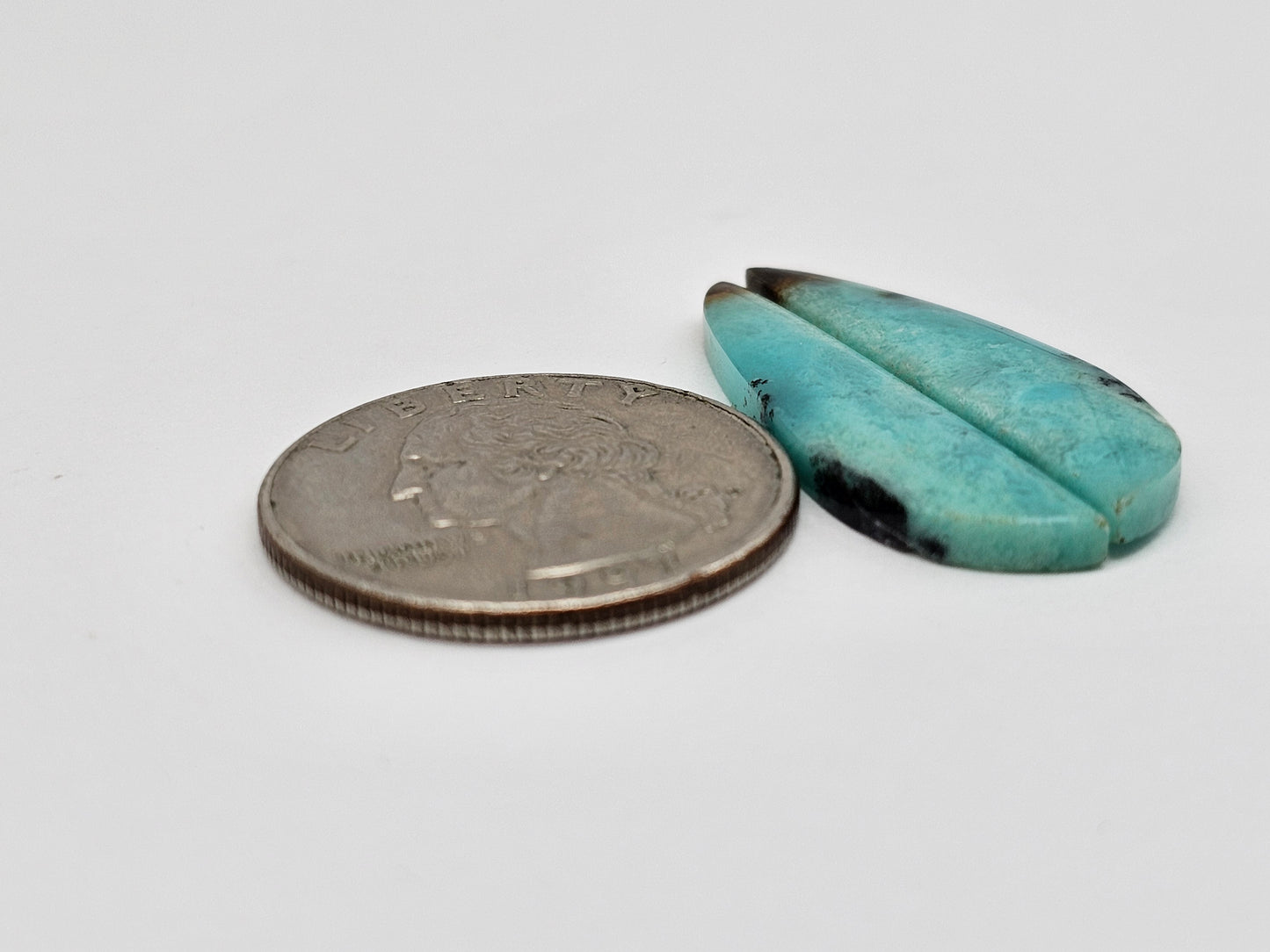 Chrysocolla Cabochon Pair