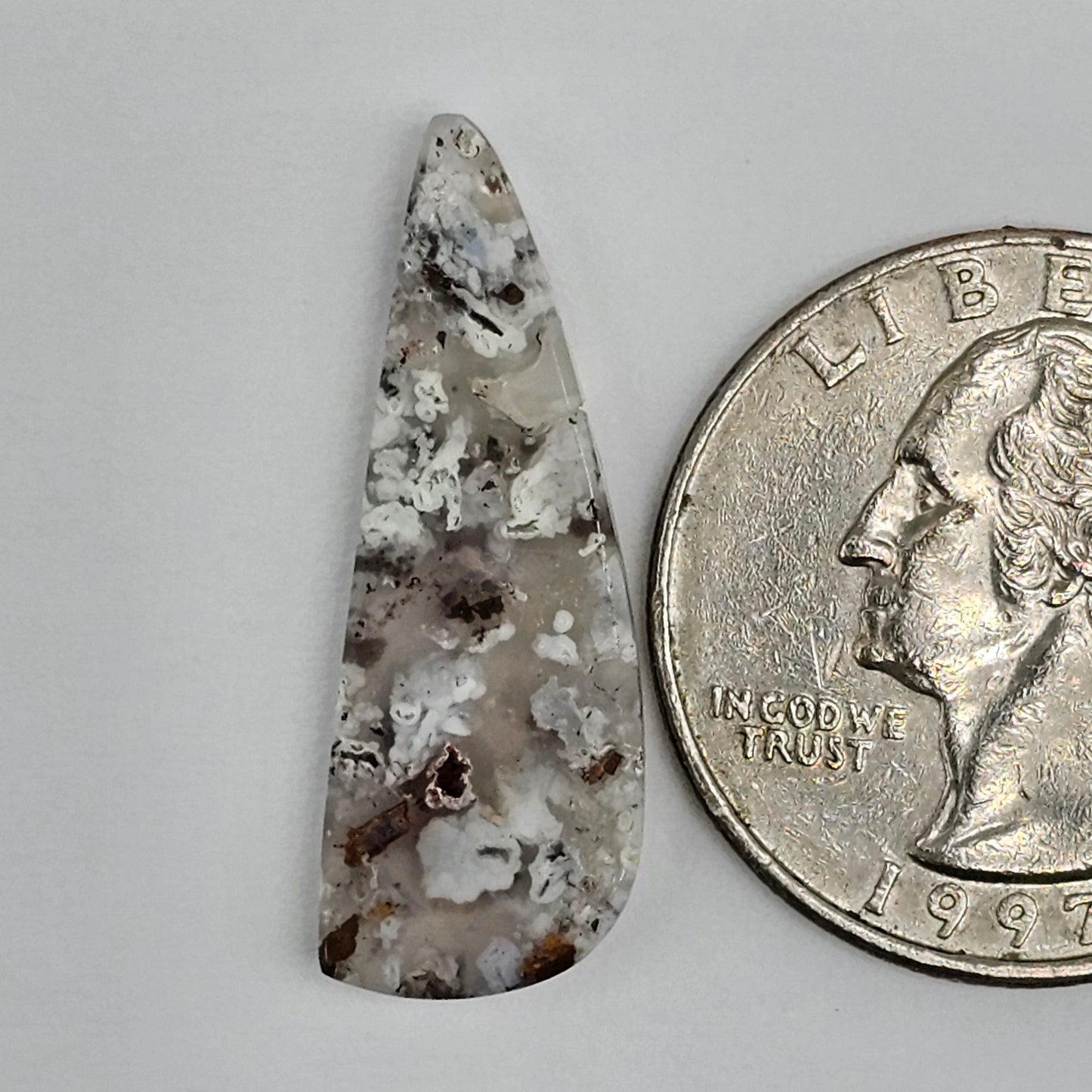 Chalcedony with Native Copper Agate Cabochon
